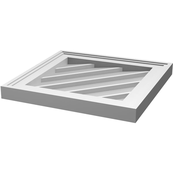 Ekena Millwork Diamond Surface Mount PVC Gable Vent: Functional, w/ 2"W x 1-1/2"P Brickmould Frame, 22"W x 22"H - GVPDI22X2202SF