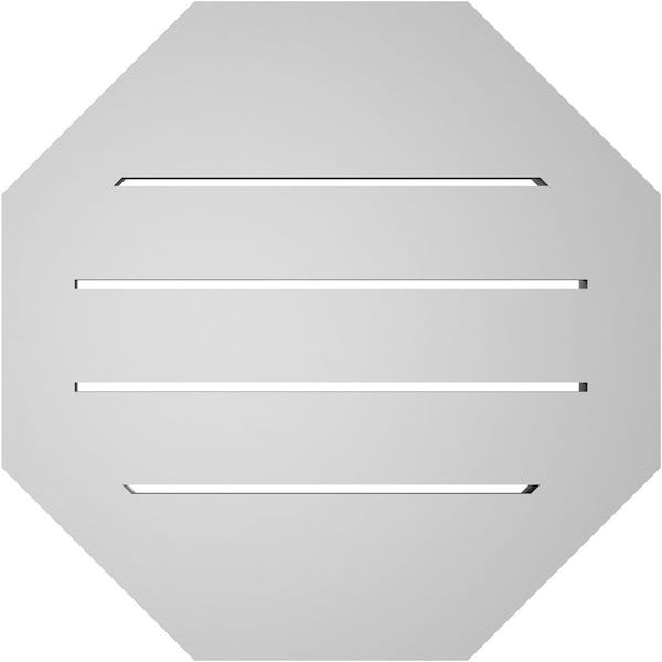 Ekena Millwork Octagonal Surface Mount PVC Gable Vent: Functional, w/ 2"W x 1-1/2"P Brickmould Frame, 18"W x 18"H - GVPOC18X1802SF