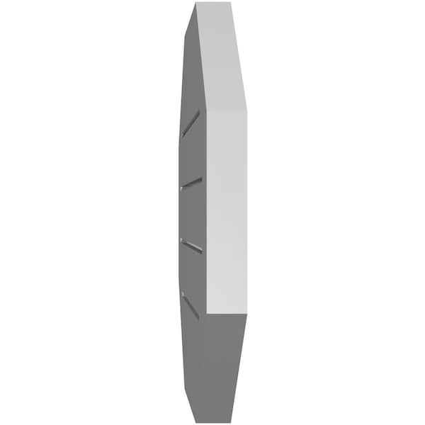 Ekena Millwork Octagonal Surface Mount PVC Gable Vent: Functional, w/ 2"W x 1-1/2"P Brickmould Frame, 18"W x 18"H - GVPOC18X1802SF