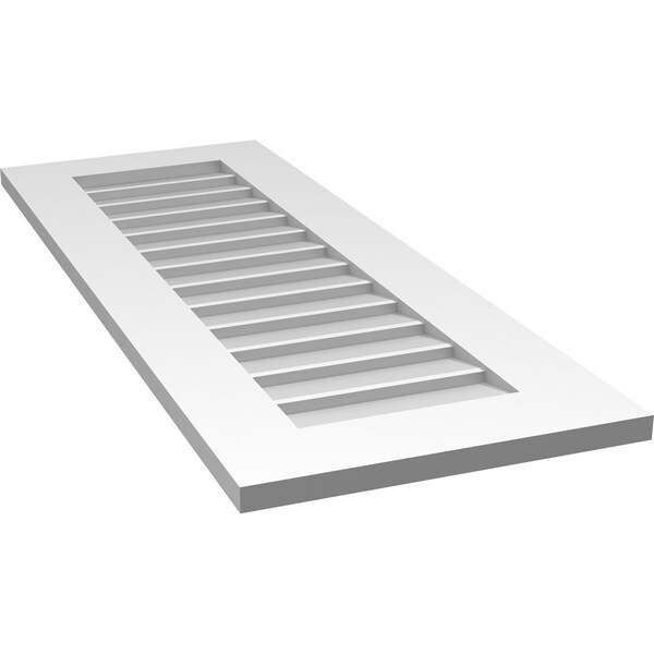 Ekena Millwork Vertical Surface Mount PVC Gable Vent: Non-Functional, w/ 3-1/2"W x 1"P Standard Frame, 16"W x 42"H - GVPVE16X4201SN