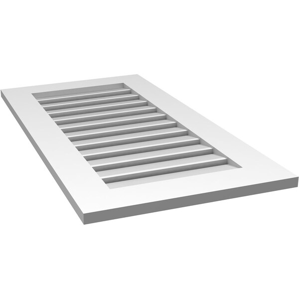 Ekena Millwork Vertical Surface Mount PVC Gable Vent: Functional, w/ 3-1/2"W x 1"P Standard Frame, 20"W x 38"H - GVPVE20X3801SF