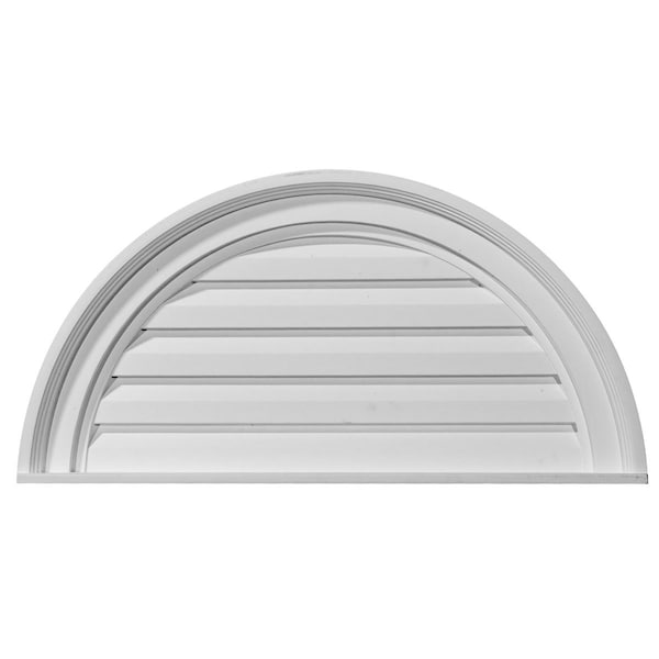 Ekena Millwork Half Round Gable Vent Louver, Non-Functional, 28"W x 14"H x 1 1/8"P - GVHR28D