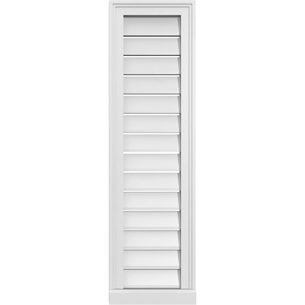 Ekena Millwork Vertical Surface Mount PVC Gable Vent: Functional, w/ 2"W x 2"P Brickmould Sill Frame, 12"W x 42"H - GVPVE12X4203SF