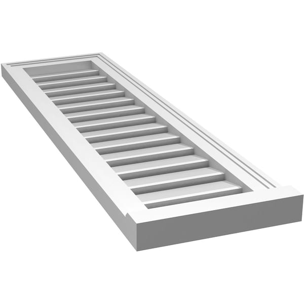 Ekena Millwork Vertical Surface Mount PVC Gable Vent: Functional, w/ 2"W x 2"P Brickmould Sill Frame, 12"W x 42"H - GVPVE12X4203SF