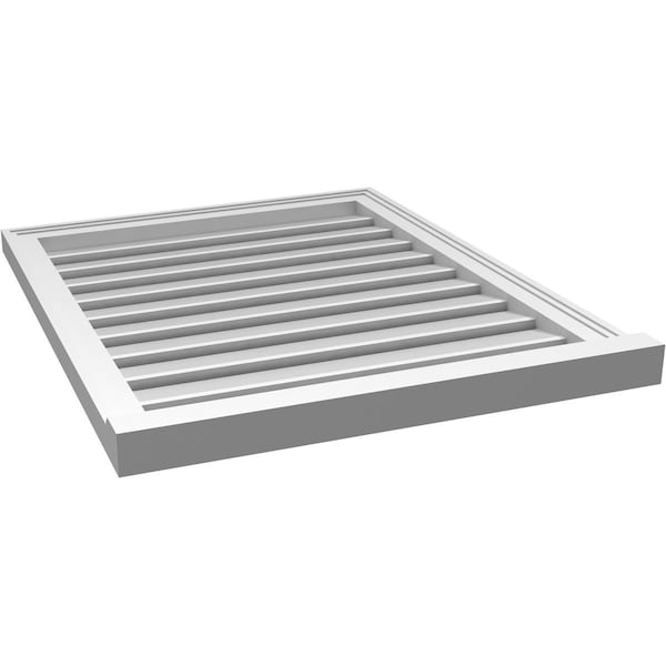 Ekena Millwork Vertical Surface Mount PVC Gable Vent: Functional, w/ 2"W x 2"P Brickmould Sill Frame, 26"W x 32"H - GVPVE26X3203SF
