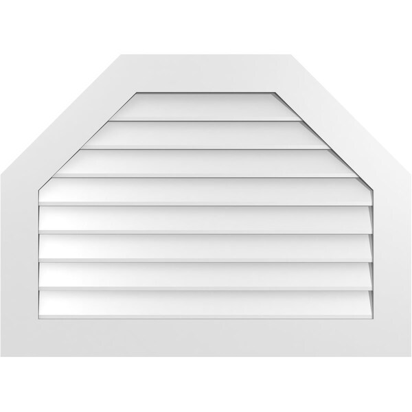 Ekena Millwork Octagonal Top Surface Mount PVC Gable Vent w/ 3-1/2"W x 1"P Standard Frame, 38"W x 28"H - GVPOT38X2801SN