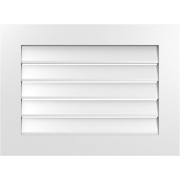 Ekena Millwork Vertical Surface Mount PVC Gable Vent: Functional, w/ 3-1/2"W x 1"P Standard Frame, 30"W x 22"H - GVPVE30X2201SF