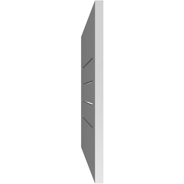 Ekena Millwork Vertical Surface Mount PVC Gable Vent: Functional, w/ 3-1/2"W x 1"P Standard Frame, 30"W x 22"H - GVPVE30X2201SF