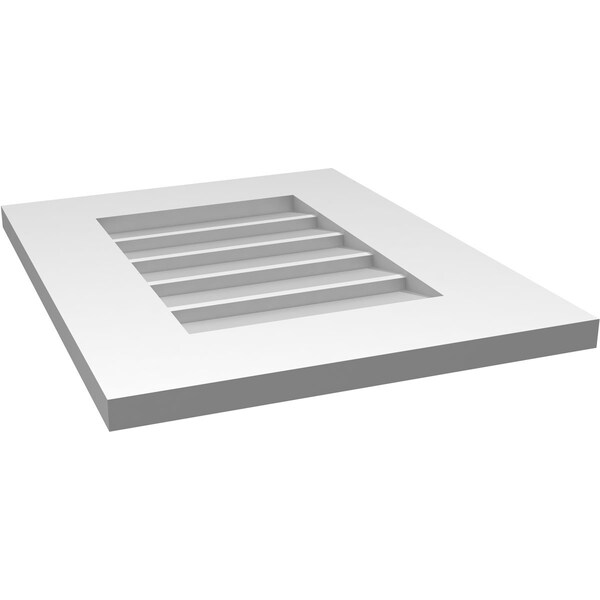 Ekena Millwork Vertical Surface Mount PVC Gable Vent: Non-Functional, w/ 3-1/2"W x 1"P Standard Frame, 16"W x 20"H - GVPVE16X2001SN