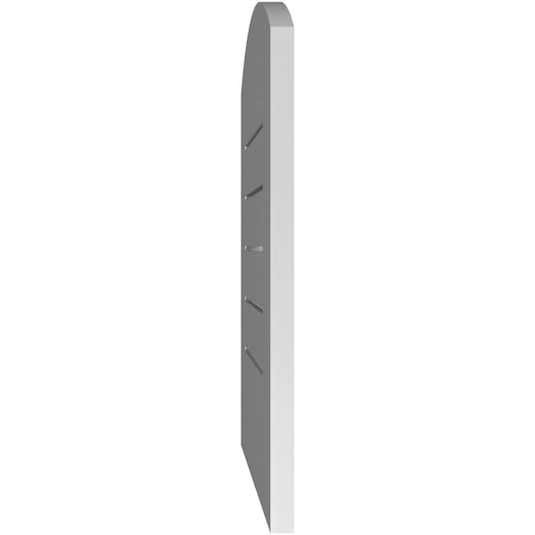 Ekena Millwork Arch Top Surface Mount PVC Gable Vent: Non-Functional, w/ 3-1/2"W x 1"P Standard Frame, 18"W x 22"H - GVPAR18X2201SN