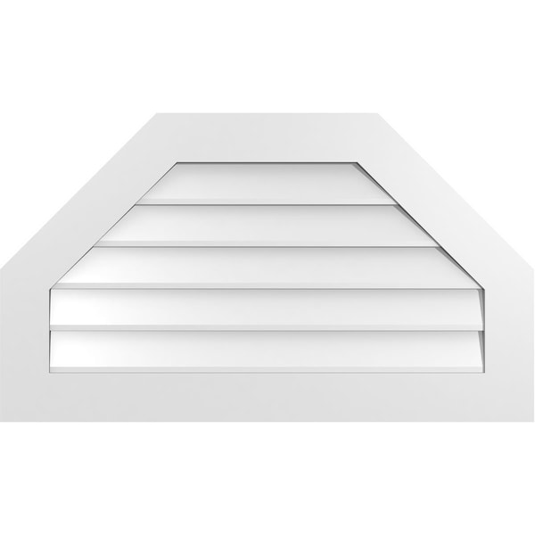Ekena Millwork Octagonal Top Surface Mount PVC Gable Vent w/ 3-1/2"W x 1"P Standard Frame, 38"W x 22"H - GVPOT38X2201SN