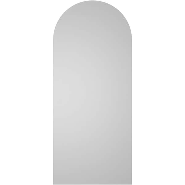 Ekena Millwork Round Top Surface Mount PVC Gable Vent: Non-Functional, w/ 3-1/2"W x 1"P Standard Frame, 18"W x 42"H - GVPRT18X4201SN