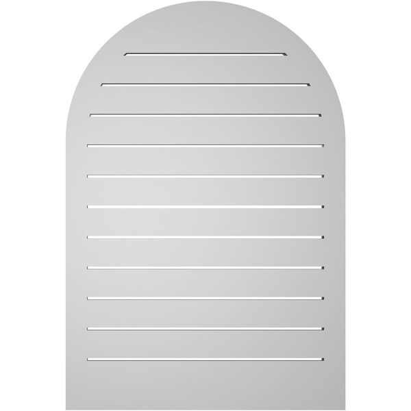 Ekena Millwork Round Top Surface Mount PVC Gable Vent: Functional, w/ 2"W x 1-1/2"P Brickmould Frame, 26"W x 38"H - GVPRT26X3802SF