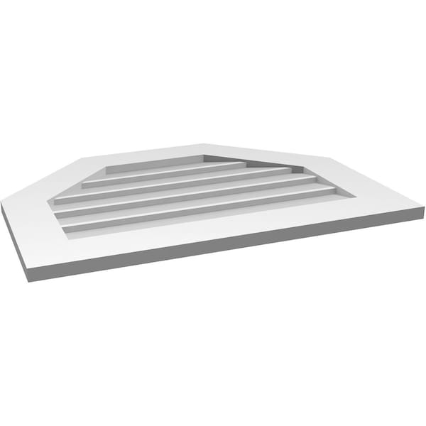 Ekena Millwork Octagonal Top Surface Mount PVC Gable Vent w/ 3-1/2"W x 1"P Standard Frame, 30"W x 22"H - GVPOT30X2201SN