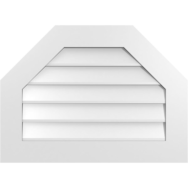 Ekena Millwork Octagonal Top Surface Mount PVC Gable Vent w/ 3-1/2"W x 1"P Standard Frame, 30"W x 22"H - GVPOT30X2201SN