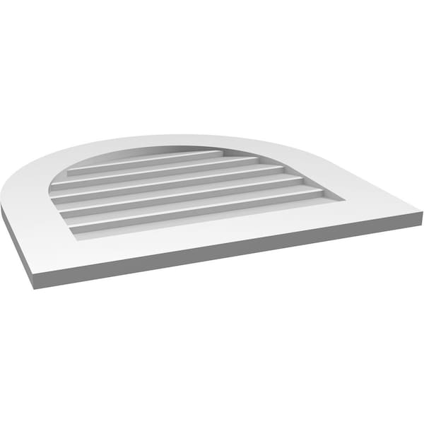 Ekena Millwork Round Top Surface Mount PVC Gable Vent: Non-Functional, w/ 3-1/2"W x 1"P Standard Frame, 26"W x 24"H - GVPRT26X2401SN