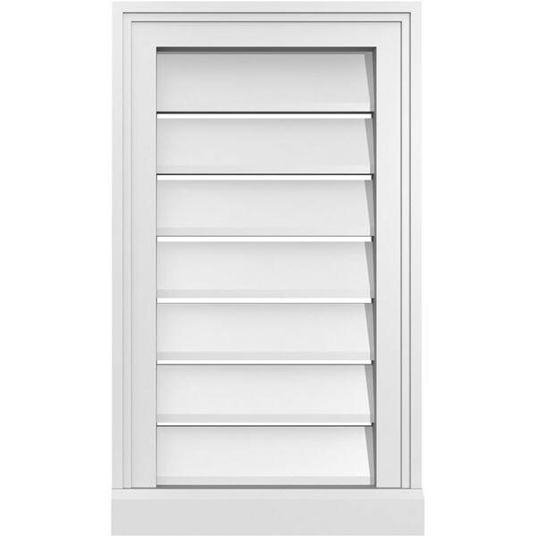 Ekena Millwork Vertical Surface Mount PVC Gable Vent: Functional, w/ 2"W x 2"P Brickmould Sill Frame, 14"W x 24"H - GVPVE14X2403SF