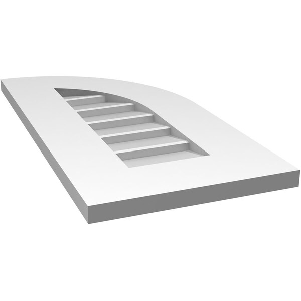 Ekena Millwork Quarter Round Top Right Surface Mount PVC Gable Vent w/ 3-1/2"W x 1"P Standard Frame, 12"W x 24"H - GVPQR12X2401SN