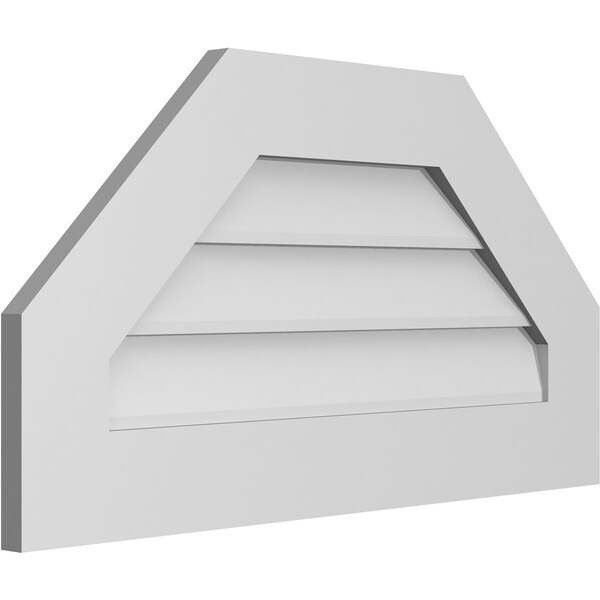 Ekena Millwork Octagonal Top Surface Mount PVC Gable Vent w/ 3-1/2"W x 1"P Standard Frame, 30"W x 16"H - GVPOT30X1601SN