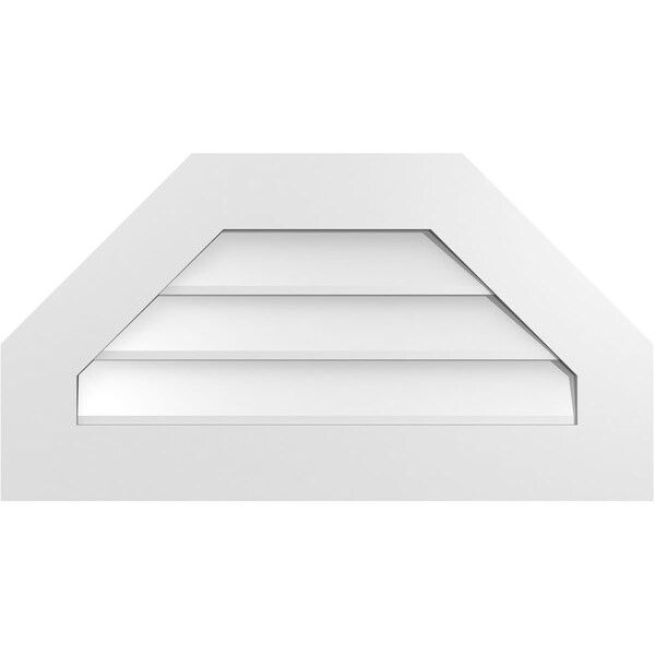 Ekena Millwork Octagonal Top Surface Mount PVC Gable Vent w/ 3-1/2"W x 1"P Standard Frame, 30"W x 16"H - GVPOT30X1601SN