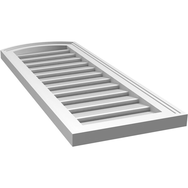 Ekena Millwork Arch Top Surface Mount PVC Gable Vent: Non-Functional, w/2"W x 1-1/2"P Brickmould Frame, 14"W x 34"H - GVPAR14X3402SN