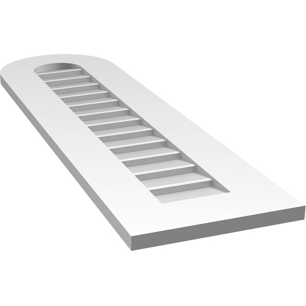Ekena Millwork Round Top Surface Mount PVC Gable Vent: Non-Functional, w/ 3-1/2"W x 1"P Standard Frame, 12"W x 42"H - GVPRT12X4201SN