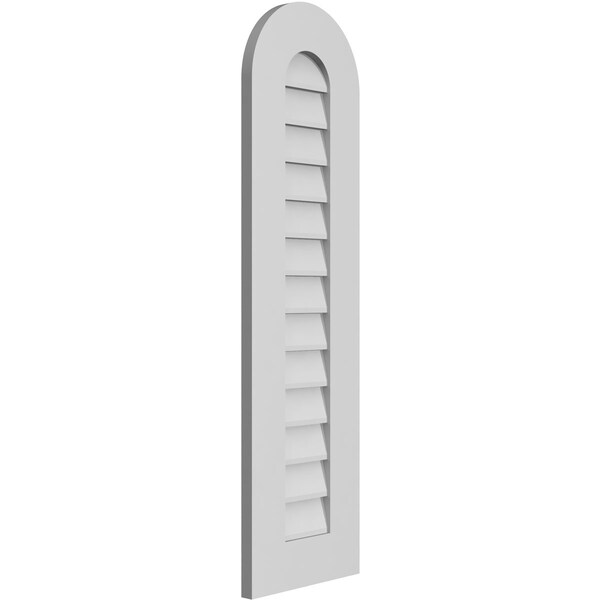 Ekena Millwork Round Top Surface Mount PVC Gable Vent: Non-Functional, w/ 3-1/2"W x 1"P Standard Frame, 12"W x 42"H - GVPRT12X4201SN