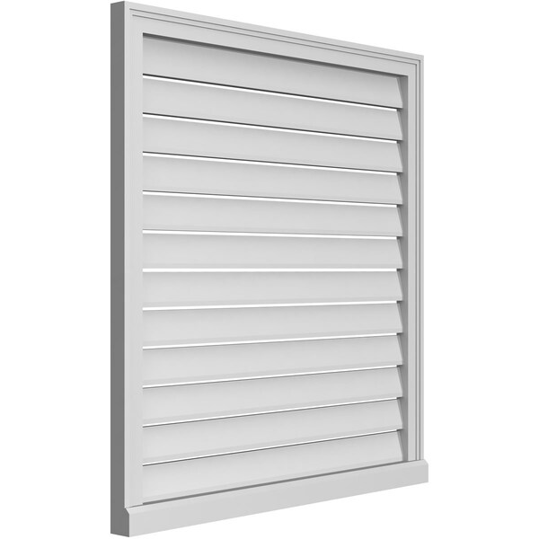 Ekena Millwork Vertical Surface Mount PVC Gable Vent: Functional, w/ 2"W x 2"P Brickmould Sill Frame, 36"W x 38"H - GVPVE36X3803SF