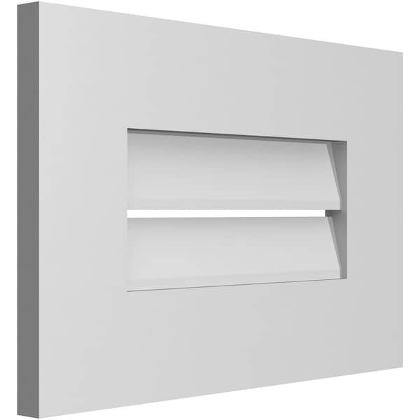 Ekena Millwork Vertical Surface Mount PVC Gable Vent: Functional, w/ 3-1/2"W x 1"P Standard Frame, 18"W x 12"H - GVPVE18X1201SF