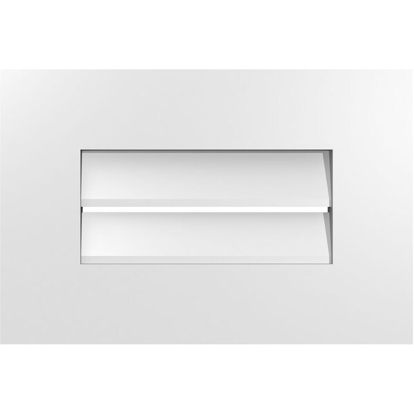 Ekena Millwork Vertical Surface Mount PVC Gable Vent: Functional, w/ 3-1/2"W x 1"P Standard Frame, 18"W x 12"H - GVPVE18X1201SF