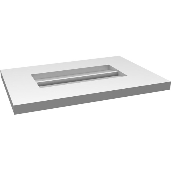 Ekena Millwork Vertical Surface Mount PVC Gable Vent: Functional, w/ 3-1/2"W x 1"P Standard Frame, 18"W x 12"H - GVPVE18X1201SF