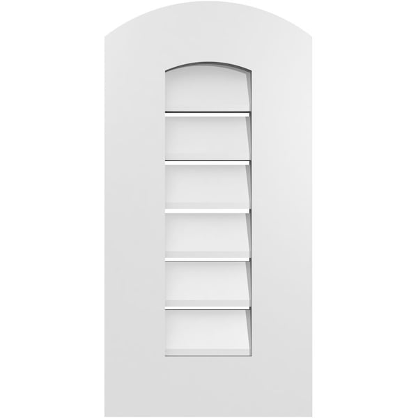 Ekena Millwork Arch Top Surface Mount PVC Gable Vent: Non-Functional, w/ 3-1/2"W x 1"P Standard Frame, 12"W x 22"H - GVPAR12X2201SN