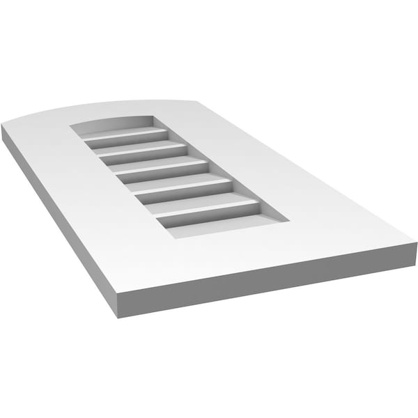 Ekena Millwork Arch Top Surface Mount PVC Gable Vent: Non-Functional, w/ 3-1/2"W x 1"P Standard Frame, 12"W x 22"H - GVPAR12X2201SN