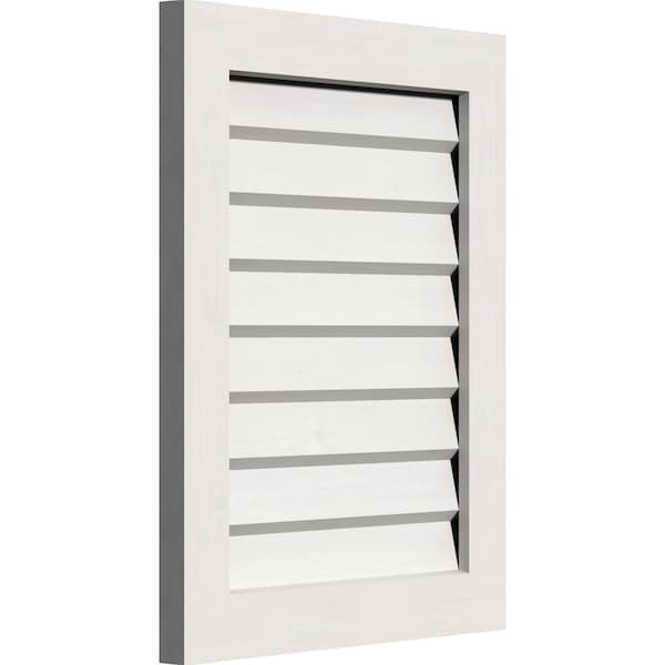 Ekena Millwork Vertical Gable Vent Non-Functional, PVC Gable Vent w/ 1" x 4" Flat Trim Frame, 32"W x 22"H - GVPVE32X2201DUN