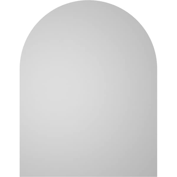 Ekena Millwork Round Top Surface Mount PVC Gable Vent: Non-Functional, w/ 3-1/2"W x 1"P Standard Frame, 14"W x 18"H - GVPRT14X1801SN