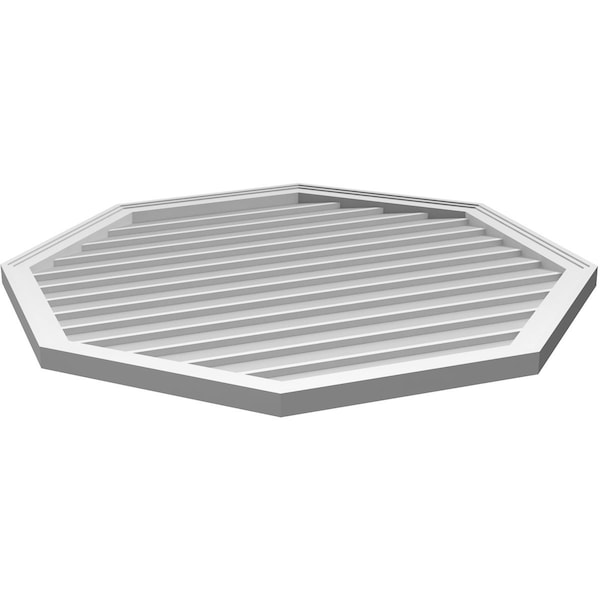 Ekena Millwork Octagonal Surface Mount PVC Gable Vent w/ 2"W x 1-1/2"P Brickmould Frame, 40"W x 40"H - GVPOC40X4002SN