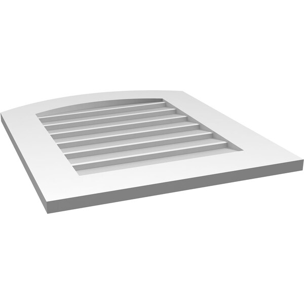 Ekena Millwork Arch Top Surface Mount PVC Gable Vent: Functional, w/ 3-1/2"W x 1"P Standard Frame, 22"W x 26"H - GVPAR22X2601SF