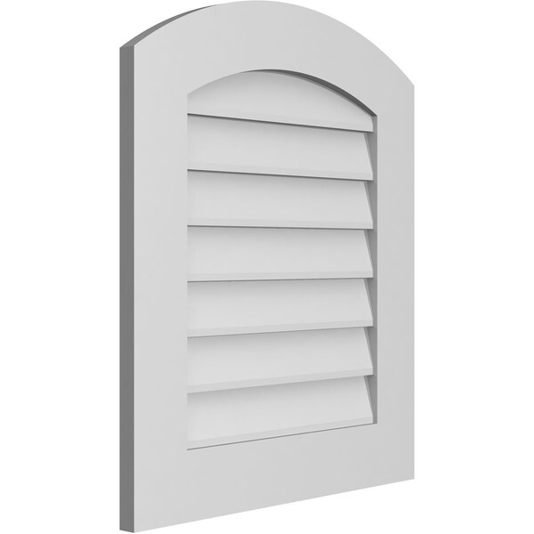 Ekena Millwork Arch Top Surface Mount PVC Gable Vent: Functional, w/ 3-1/2"W x 1"P Standard Frame, 22"W x 26"H - GVPAR22X2601SF