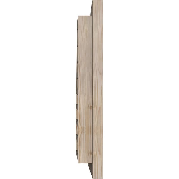 Ekena Millwork Quarter Round Top Right Functional, Pine Gable Vent w/ Brick Mould Face Frame, 15"W x 26"H - GVWQR15X2600SFUPI