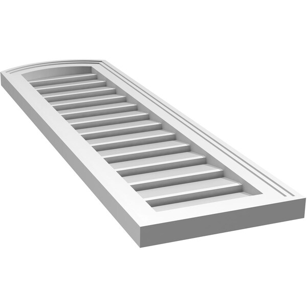 Ekena Millwork Arch Top Surface Mount PVC Gable Vent: Non-Functional, w/2"W x 1-1/2"P Brickmould Frame, 12"W x 38"H - GVPAR12X3802SN