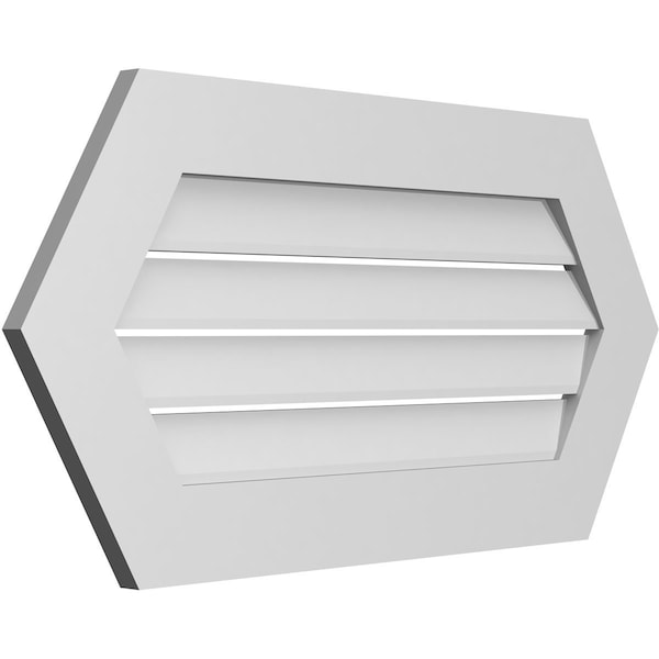 Ekena Millwork Half Round Surface Mount PVC Gable Vent: Functional, w/ 3-1/2"W x 1"P Standard Frame, 36"W x 18"H - GVPHR36X1801SF