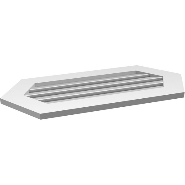 Ekena Millwork Half Round Surface Mount PVC Gable Vent: Functional, w/ 3-1/2"W x 1"P Standard Frame, 36"W x 18"H - GVPHR36X1801SF