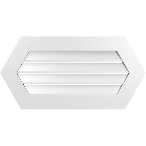Ekena Millwork Half Round Surface Mount PVC Gable Vent: Functional, w/ 3-1/2"W x 1"P Standard Frame, 36"W x 18"H - GVPHR36X1801SF