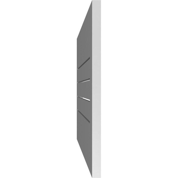 Ekena Millwork Vertical Surface Mount PVC Gable Vent: Functional, w/ 3-1/2"W x 1"P Standard Frame, 40"W x 20"H - GVPVE40X2001SF
