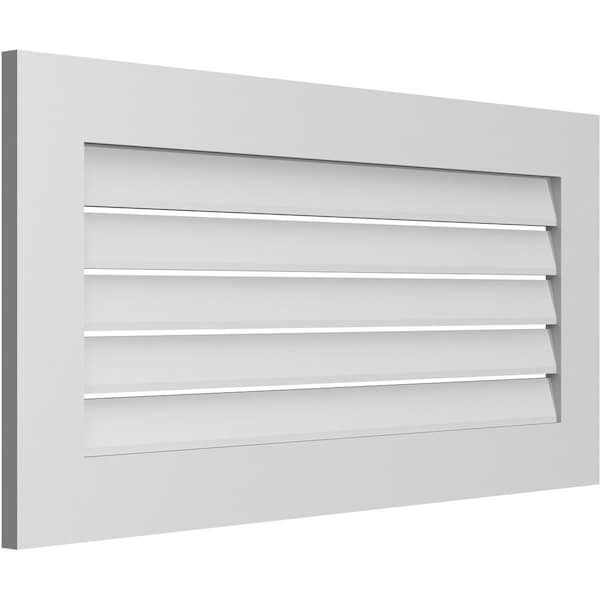 Ekena Millwork Vertical Surface Mount PVC Gable Vent: Functional, w/ 3-1/2"W x 1"P Standard Frame, 40"W x 20"H - GVPVE40X2001SF