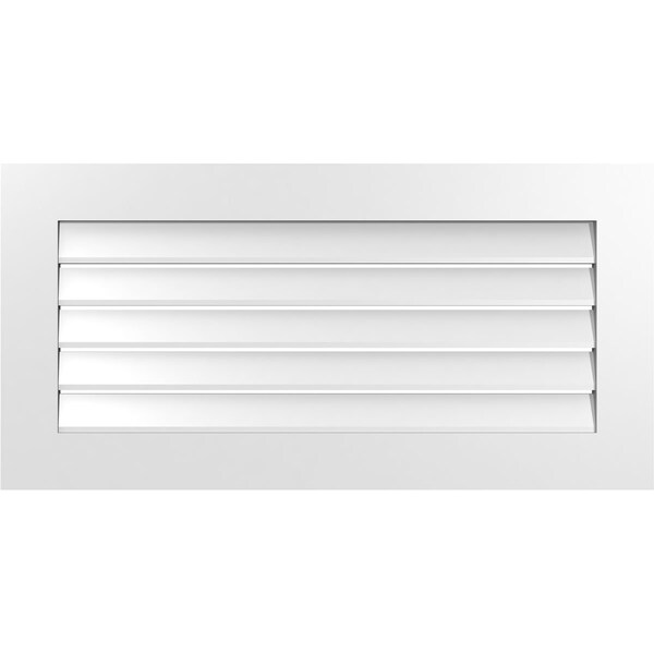 Ekena Millwork Vertical Surface Mount PVC Gable Vent: Functional, w/ 3-1/2"W x 1"P Standard Frame, 40"W x 20"H - GVPVE40X2001SF
