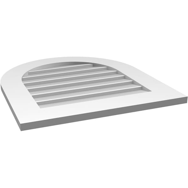 Ekena Millwork Round Top Surface Mount PVC Gable Vent: Non-Functional, w/ 3-1/2"W x 1"P Standard Frame, 24"W x 26"H - GVPRT24X2601SN