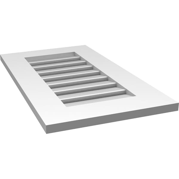 Ekena Millwork Vertical Surface Mount PVC Gable Vent: Functional, w/ 3-1/2"W x 1"P Standard Frame, 16"W x 28"H - GVPVE16X2801SF