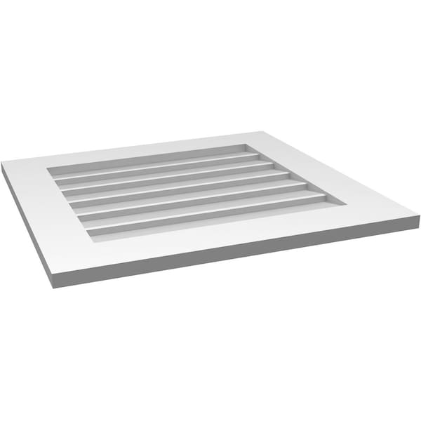 Ekena Millwork Vertical Surface Mount PVC Gable Vent: Non-Functional, w/ 3-1/2"W x 1"P Standard Frame, 26"W x 24"H - GVPVE26X2401SN