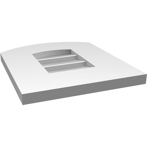 Ekena Millwork Arch Top Surface Mount PVC Gable Vent: Functional, w/ 3-1/2"W x 1"P Standard Frame, 12"W x 14"H - GVPAR12X1401SF